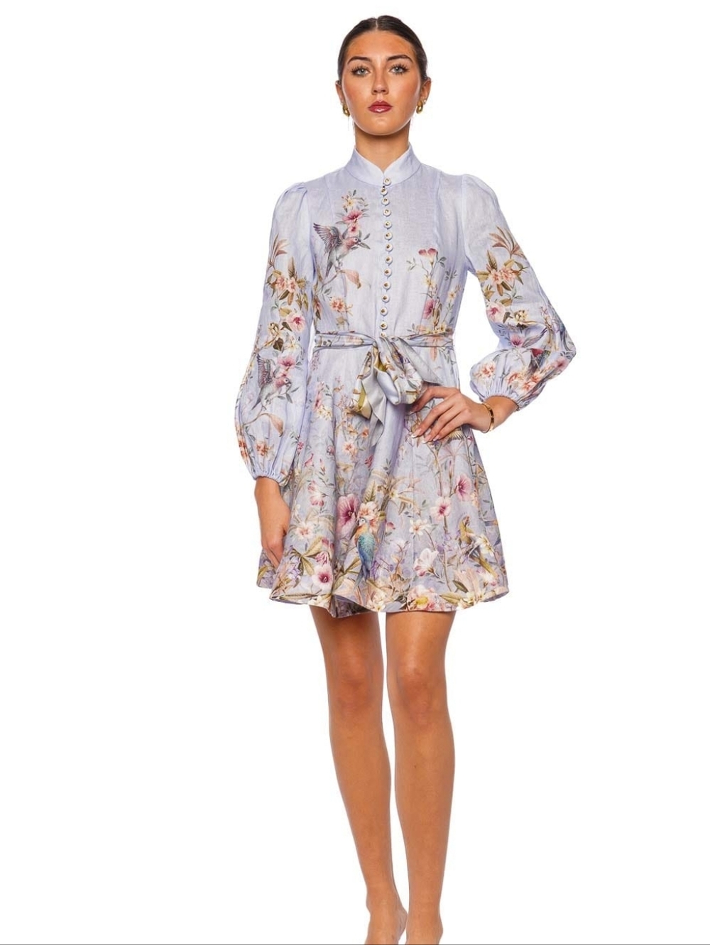 ZIMMERMANN Rebellion Button Long Sleeve Mini Dress